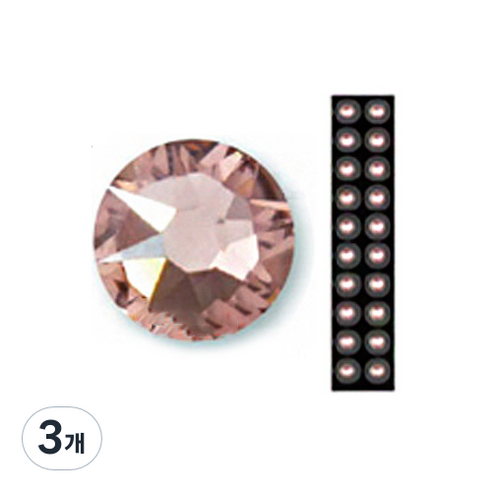 와사비네코 미미츠보 쥬얼리 귀지압패치 M 3.0mm 20p, 빈티지로즈, 3개
