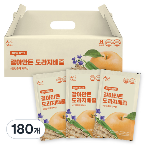 황금이네 갈아만든 도라지배즙, 100ml, 180개
