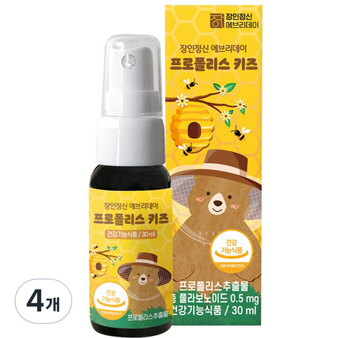 장인정신에브리데이 프로폴리스 키즈 영양제, 30ml, 4개