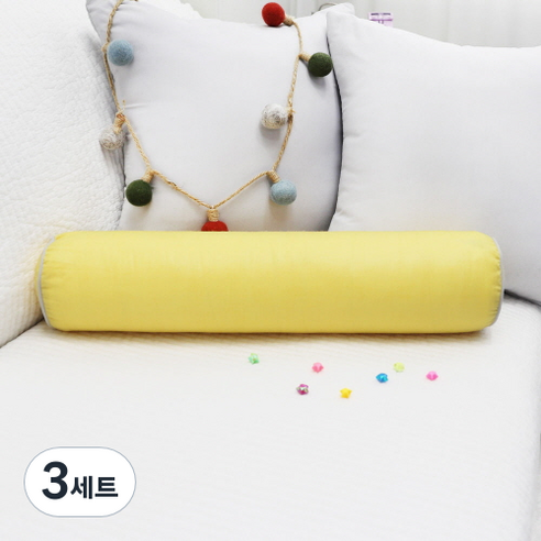 베드앤데코 에브리데이 경추 목베개 + 솜 세트, 코튼옐로, 3세트