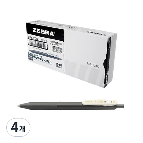 제브라 사라사 클립 빈티지 젤잉크펜 0.5mm 10p, 다크그레이, 4개