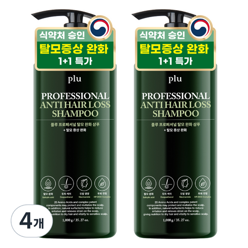 플루 프로페셔널 탈모 완화 샴푸, 1000g, 4개