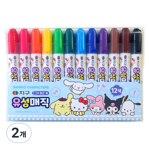 지구화학 산리오 유성매직, 12색, 2개