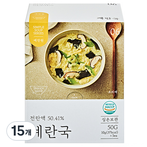 예찬원 간편한 동결건조 즉석 계란국, 10g, 15개