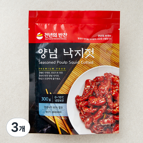 천년의반찬 양념 낙지젓, 300g, 3개