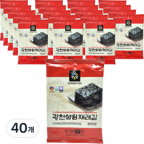 광천삼원푸드 재래 전장김, 20g, 40개