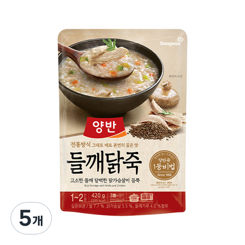 양반 들깨닭죽, 420g, 5개