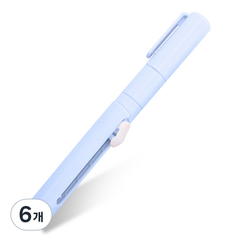 인디케이 파스텔 스틱 가위 칼, 블루, 6개