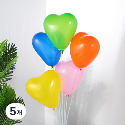 MEO 생일파티 하트 풍선 100p, 혼합색상, 5개