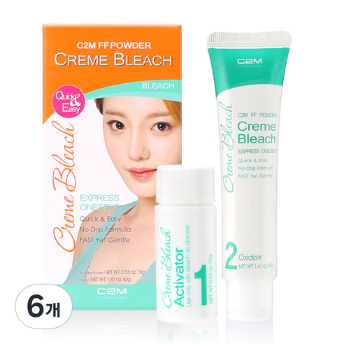 C2M 에프에프 파우더 크렘 브리치 탈색제, 55g, 6개