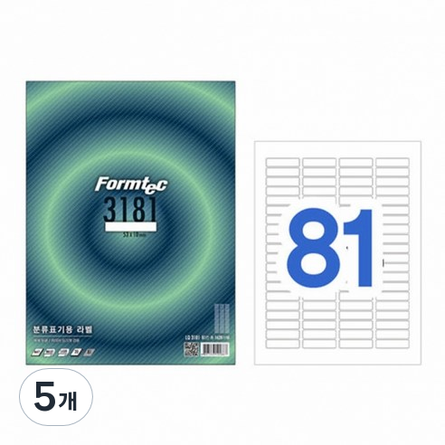 폼텍 폼텍 LQ-3181 레이저/잉크젯 라벨 20매, 5개