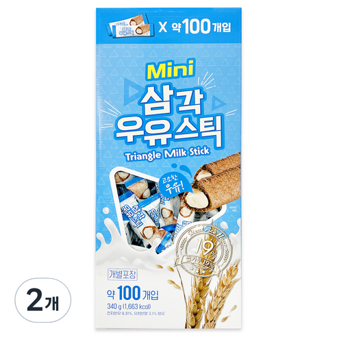 키즈웰 삼각 우유스틱 100p, 340g, 2개