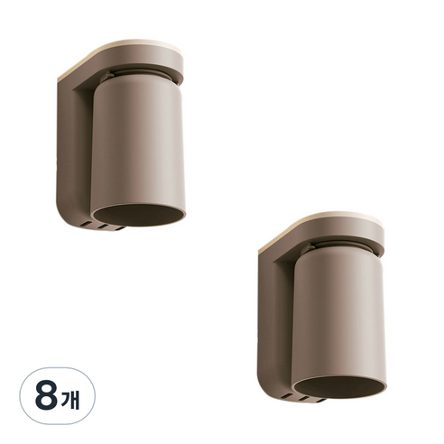더자카 모던 벽걸이 양치컵, 브라운, 8개