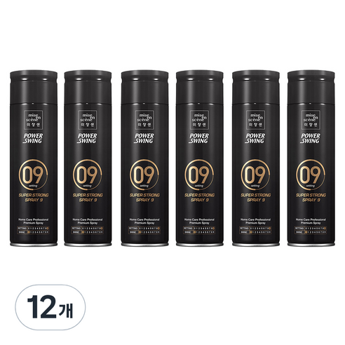미쟝센 파워스윙 슈퍼 스트롱 스프레이 9, 200ml, 12개