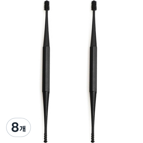 데일리리빙 실리콘 듀얼팁 귀이개 블랙, 1개입, 8개