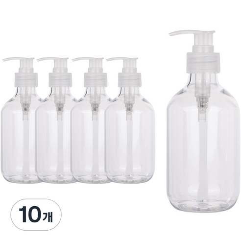 펌프 로션 샴푸 공병 용기 500ml, 투명(캡), 10개
