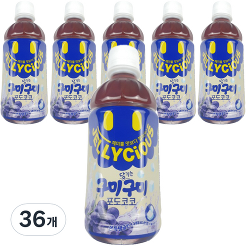 젤리셔스 구미당기는구미 포도코코, 340ml, 36개