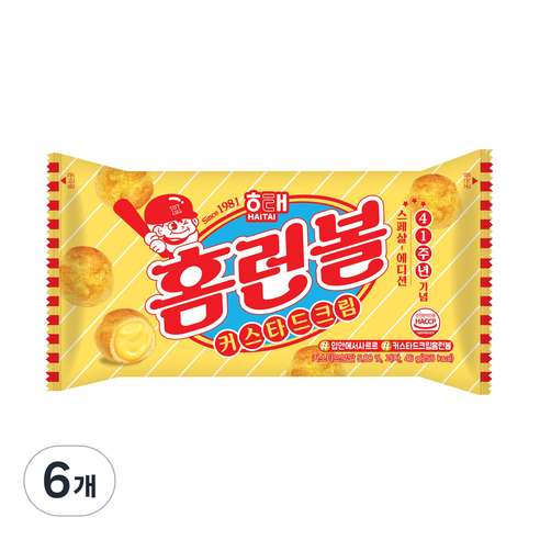 홈런볼 커스타드크림, 46g, 6개
