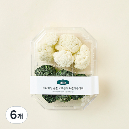 프리미엄 손질 브로콜리 앤 컬리플라워, 200g, 1개입, 6개