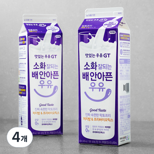 맛있는우유GT 소화 잘되는 배 안아픈 우유, 900ml, 4개 생수/음료 Best Top5