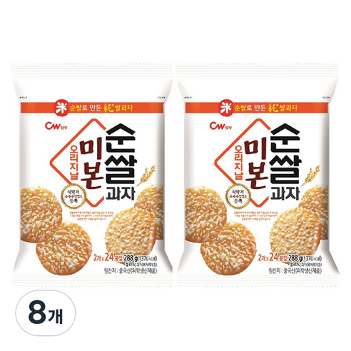 청우식품 미본 오리지널 순쌀 과자 24p, 288g, 8개