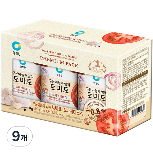 청정원 토마토 스파게티소스, 600g, 9개