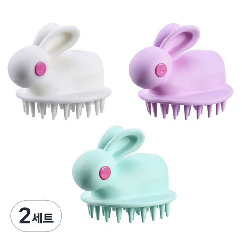 조이멀티 실리콘 아동 샴푸 브러쉬 3종 세트, 민트 + 핑크 + 화이트, 2세트