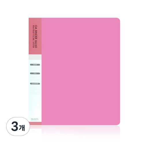 레드루프 OA 클리어바인더화일 A4 60매, 핑크, 3개입