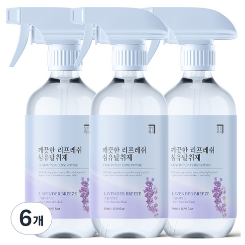 살림백서 깨끗한 리프레쉬 섬유탈취제 본품, 500ml, 6개