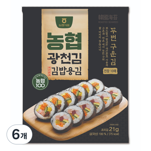 농협식품 광천 김밥용 김, 21g, 6개