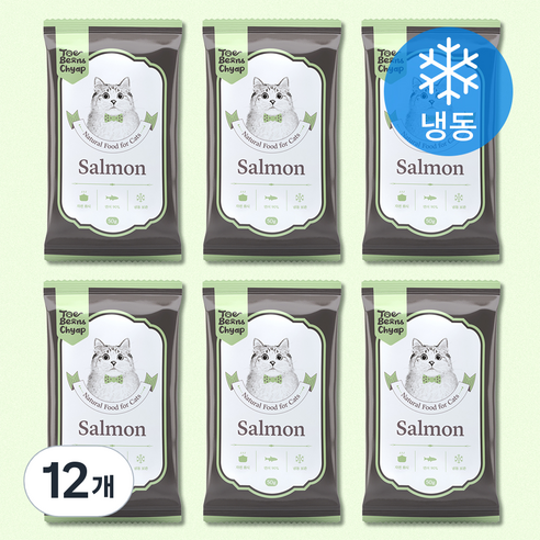 토빈즈챱 고양이 화식사료 (냉동), 50g, 12개, 연어