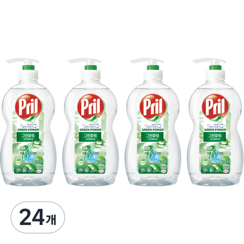 프릴 그린파워 알로에 베라 주방세제, 750ml, 24개