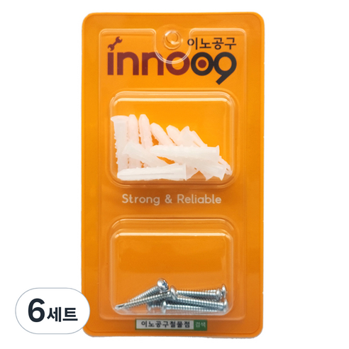 이노공구 백색 둥근머리 직결나사 칼블럭 세트 32mm 20pcs, 6세트