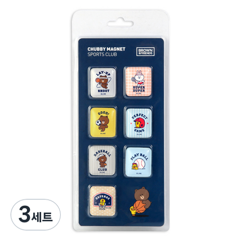 브라운앤프렌즈 처비 마그넷 7종 세트, SPORTS CLUB, 3세트