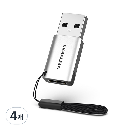 벤션 USB 3.0 to C타입 고속 스트랩 젠더, 26mm, 메탈그레이, 4개