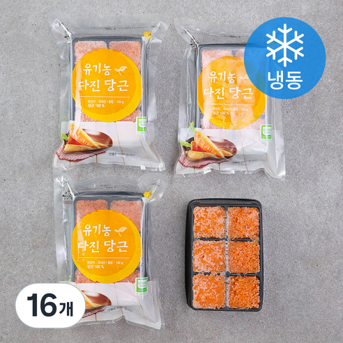 우리땅 웰팜넷 유기가공식품 인증 다진당근 (냉동), 100g, 16개