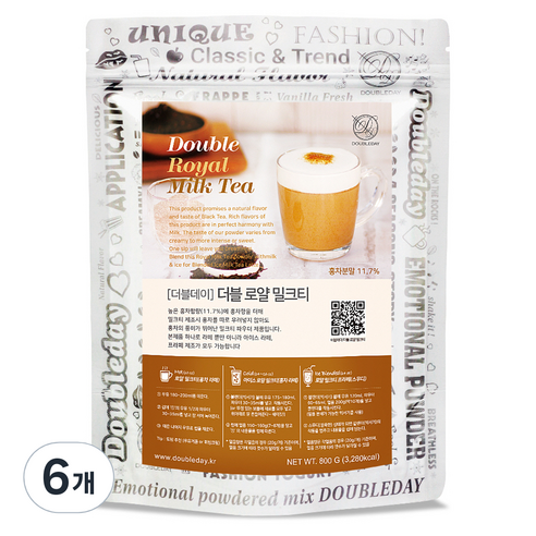 더블데이 로얄 밀크티 파우더, 800g, 1개입, 6개