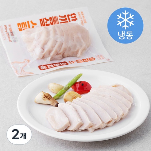 한끼통살 스팀 슬라이스 오리지널 닭가슴살 (냉동), 100g, 2개