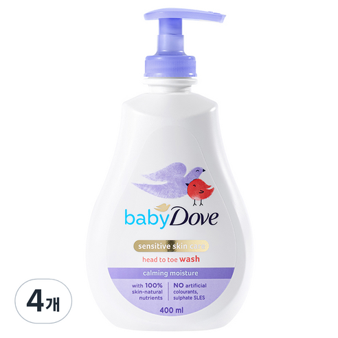 베이비도브 유아용 바디워시 카밍모이스처, 400ml, 4개