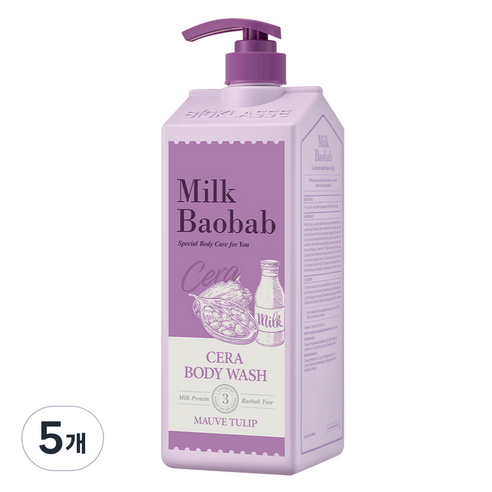 밀크바오밥 세라 바디워시 모브튤립, 1200ml, 5개
