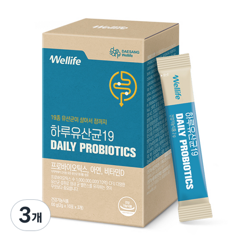 대상웰라이프 하루 유산균 19, 60g, 3개