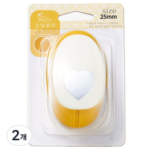 포코스 모양펀치 R-25, 물결하트, 2개