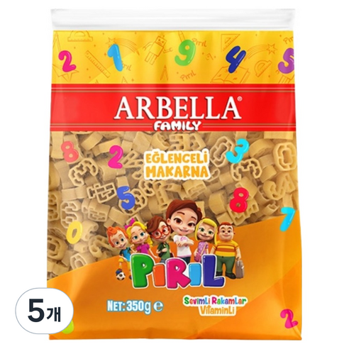 아르벨라 듀럼기다 넘버 파스타, 350g, 5개