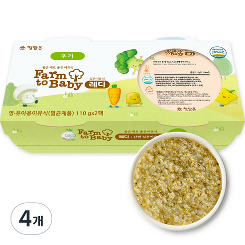 팜투베이비 레디 실온이유식 후기, 소고기근대배추죽, 110g, 8개