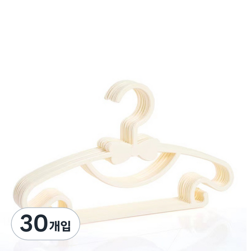 쇼핑죠이 나비 어린이 아이방 고탄력 옷걸이, 화이트, 30개입
