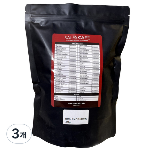 세일즈카페 블렌드 원두커피 강한맛, 더치, 500g, 3개