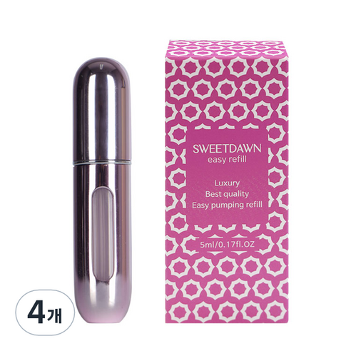 스윗던 이지리필 향수공병 5ml, 메탈 핑크, 4개