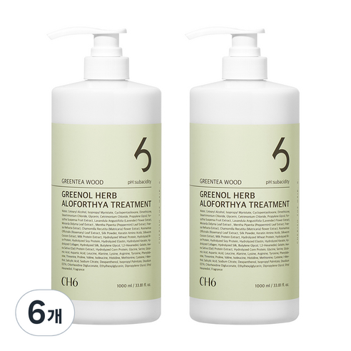 CH6 그리놀 허브 알로포시아 트리트먼트 그린티 우드향, 1000ml, 6개