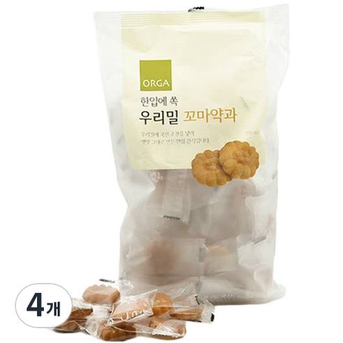 올가홀푸드 한입에 쏙 우리밀 꼬마약과, 400g, 4개
