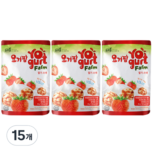 프로엠 요거팜 쌀로만든 딸기 스낵, 30g, 15개